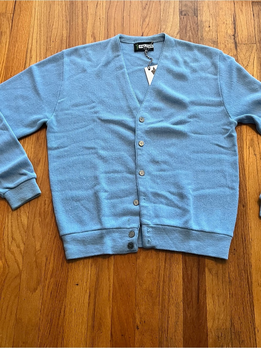 Vintage Light Blue V-Neck Button Cardigan